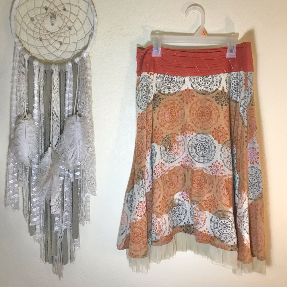 Gadzooks-  Boho cotton skirt with tulle